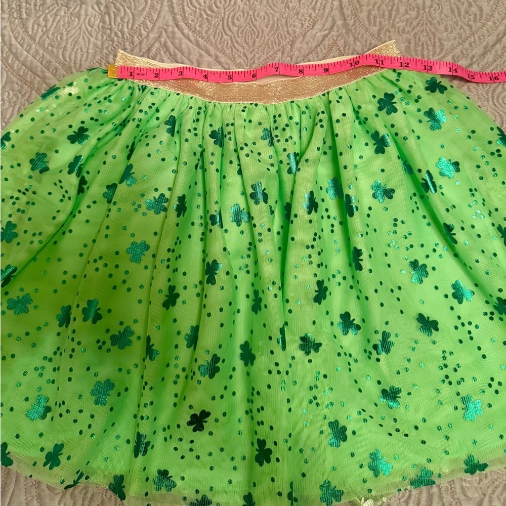 ☘️Cat & Jack Irish shamrock skirt perfect for st. paddy’s day green gold 10/12 - Picture 4 of 6